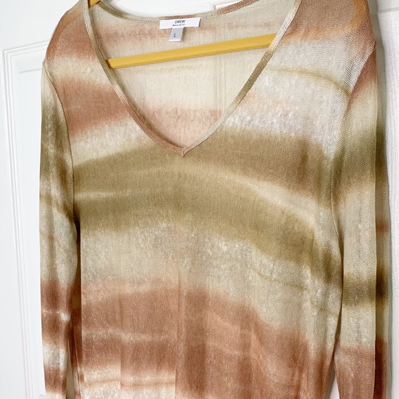 Drew Anthro LS V-Neck Semi-Sheer Sweater - Picture 2 of 6